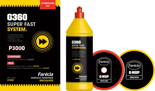 Farecla G360 Super Fast Compound & Polish Kit - KT3001 & KT3006 - Car Detailing Scratch Removal & Shine Restoration